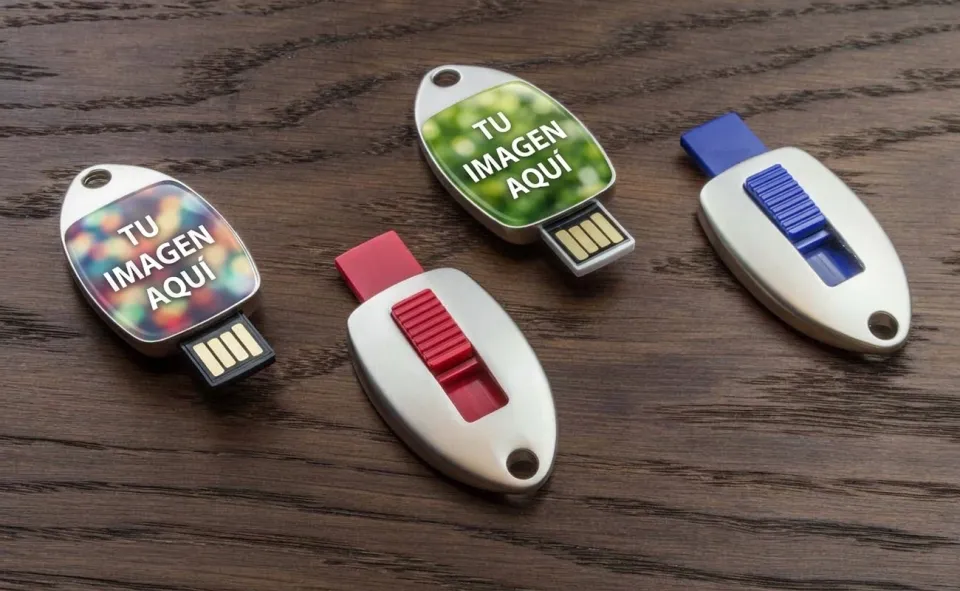 Pendrive aleta metálico personalizado con logo, foto 2