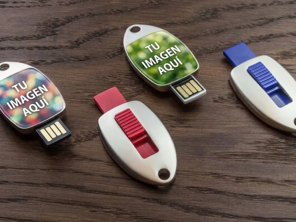 Pendrive aleta metálico personalizado con logo, foto 2