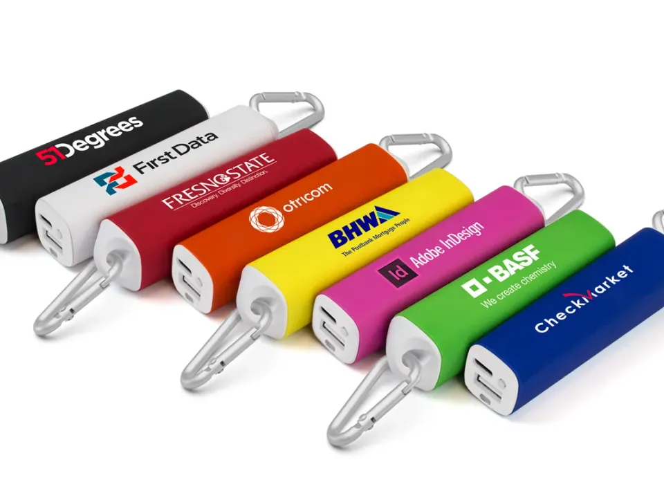 Power bank cilíndrico con gancho personalizado con logo, foto 3