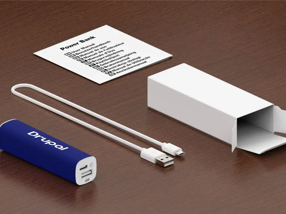 Power bank cilíndrico con gancho personalizado con logo, foto 4
