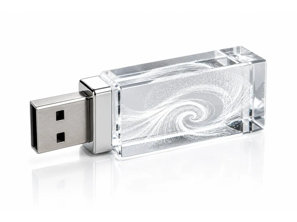 Pendrive de cristal con iluminación LED personalizado con logo
