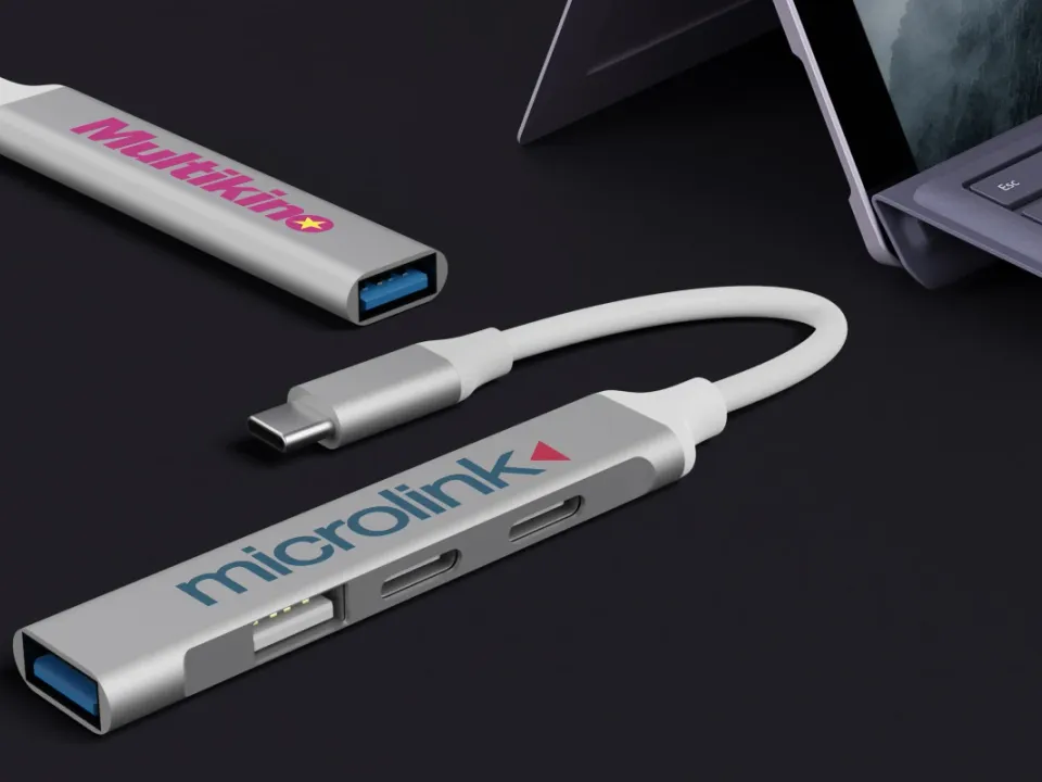 Hub USB-C multipuerto de aluminio personalizado con logo, foto 6