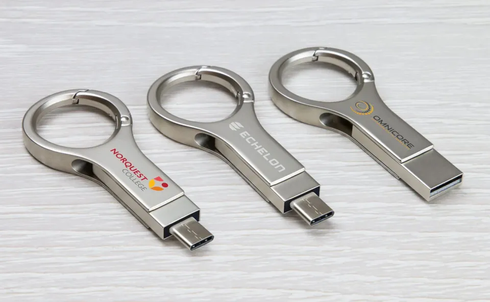 Pendrive dual con gancho personalizado con logo, foto 3