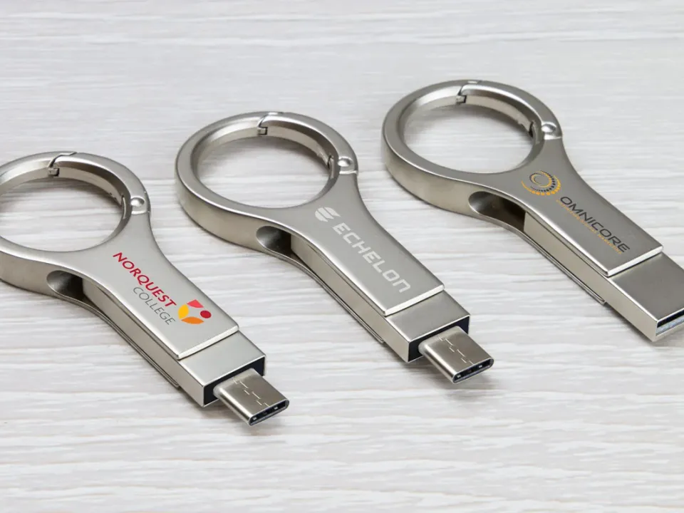 Pendrive dual con gancho personalizado con logo, foto 3