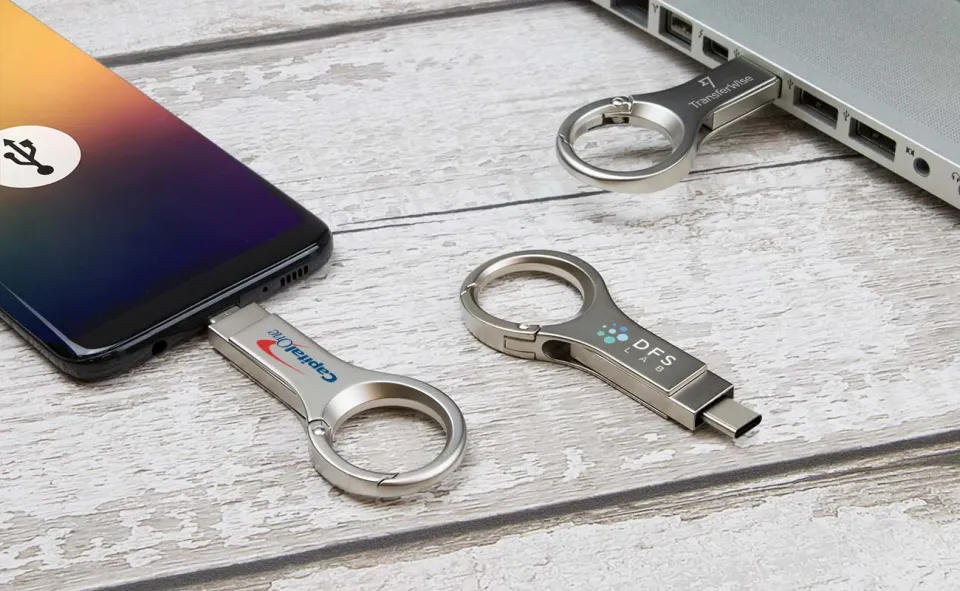 Pendrive dual con gancho personalizado con logo, foto 4