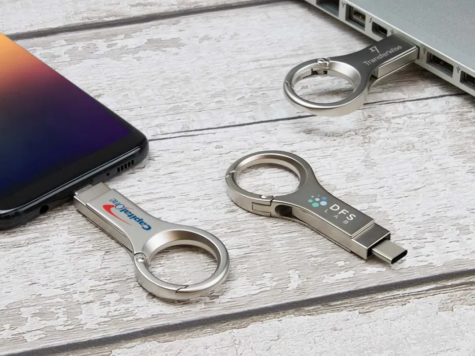 Pendrive dual con gancho personalizado con logo, foto 4