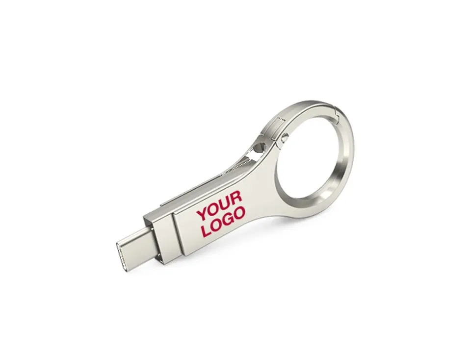 Pendrive dual con gancho personalizado con logo, foto 1
