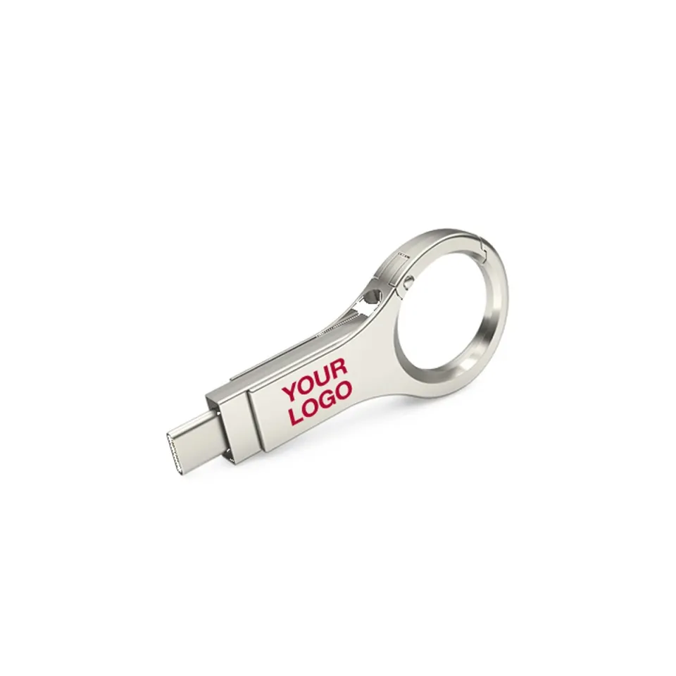 Pendrive dual con gancho personalizado con logo, foto 1