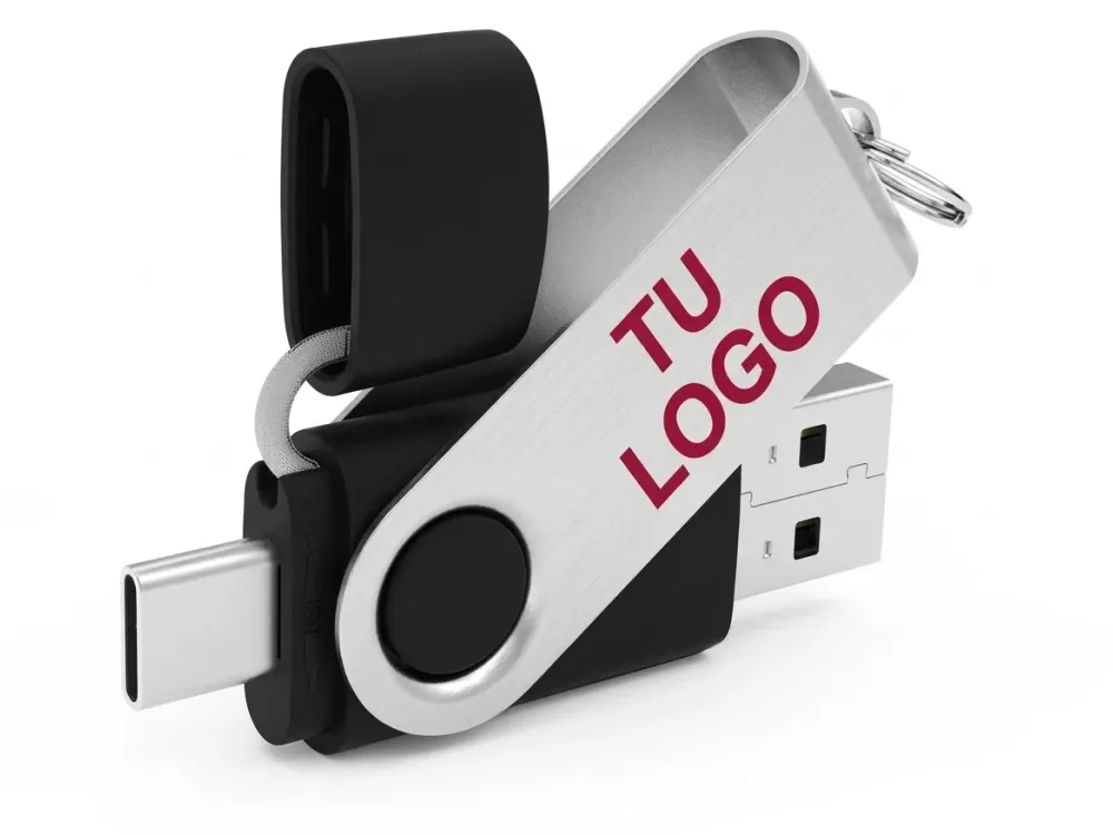 Swivel USB-A and USB-C customized with logo