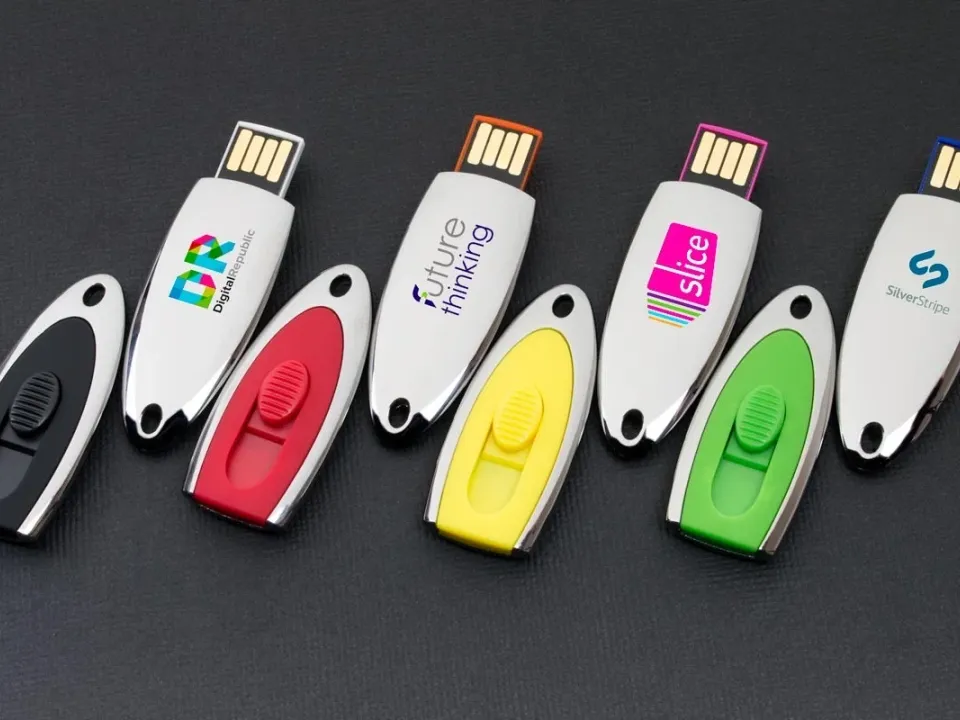 Pendrive ovalado retráctil personalizado con logo, foto 4