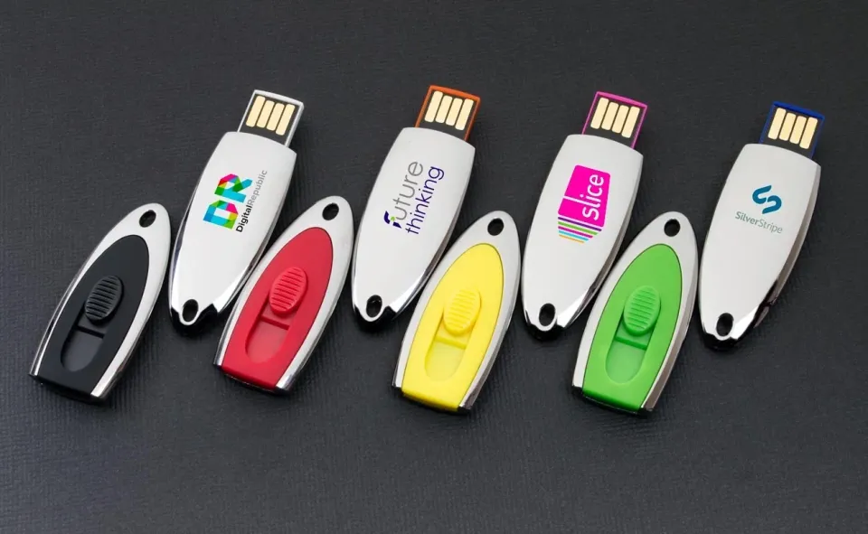 Pendrive ovalado retráctil personalizado con logo, foto 4