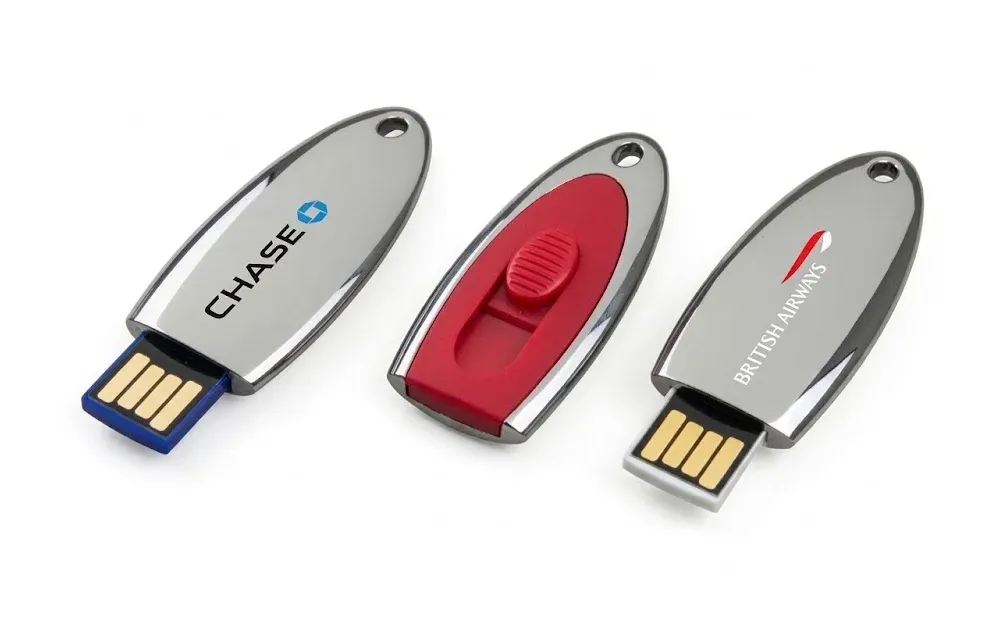 Pendrive ovalado retráctil personalizado con logo