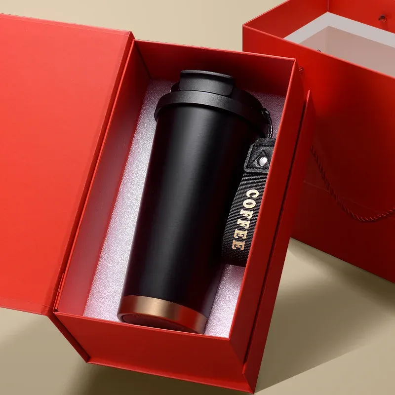 Vaso de café 530 ml de acero 316 con doble boca y correa personalizado con logo, foto 6