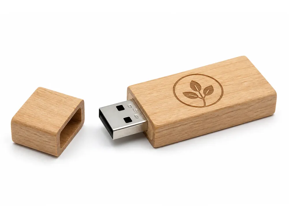 Pendrive de madera personalizado con logo